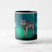 Dad Is Mentor, Guide, Strength & Heart Wolf Mug ツートーンマグカップ (中央)