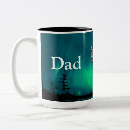 Dad Is Mentor, Guide, Strength & Heart Wolf Mug ツートーンマグカップ