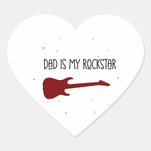 Dad is my rockstar ハートシール (正面)