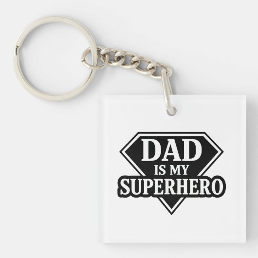 Dad is my superhero キーホルダー (正面)