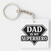 Dad is my superhero キーホルダー (正面)