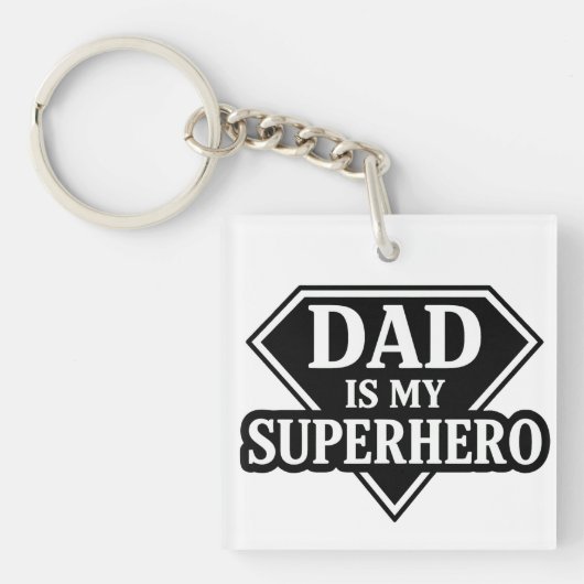Dad is my superhero キーホルダー (正面)