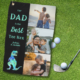 Dad is the Best Tee Rex 3 Photo Funny  ゴルフタオル