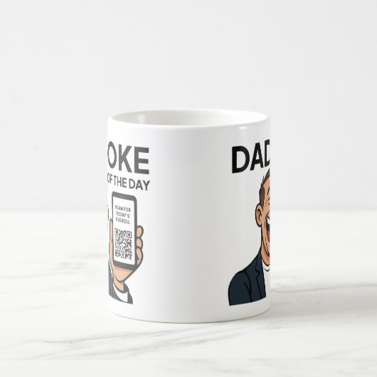 Dad Joke Mug with Daily QR Code – Endless Dad Joke コーヒーマグカップ (中央)