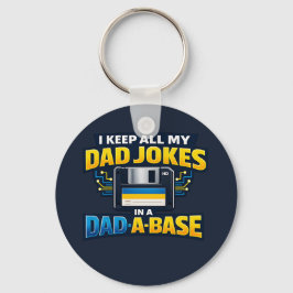 Dad Jokes In A Dad-A-Base Funny Dad Keychain Gift キーホルダー