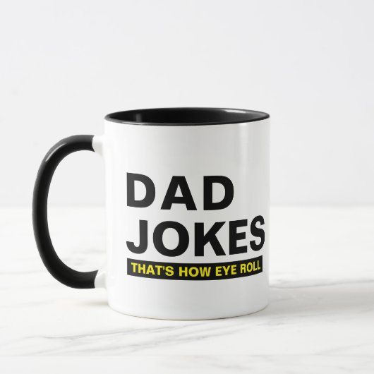 Dad Jokes Mug - Funny Slogan Humor Gift for Dad マグカップ (左)
