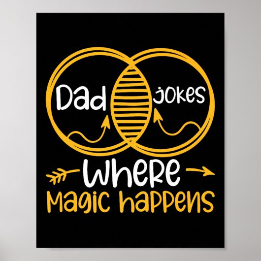 Dad Jokes Where Magic Happens Premium ポスター (正面)