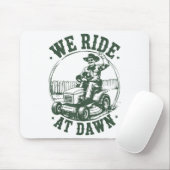 Dad Lawn Mower We Ride At Dawn Funny Mowing Gift G マウスパッド (マウス)