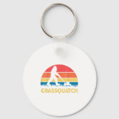 Dad Lawn Mowing Grquatch Bigfoot Mower Gift Funny  キーホルダー (正面)