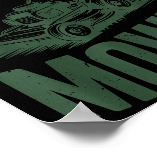 Dad Lawn Mowing One Bad Mowfo Mower Gift Funny Dad ポスター (角)