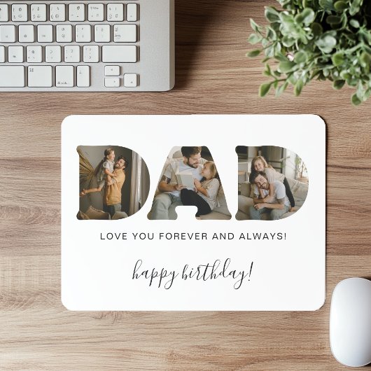 DAD Letter Photo Collage Birthday Mouse Pad マウスパッド