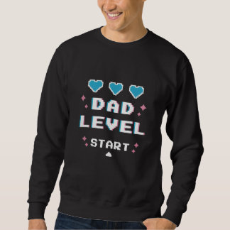 Dad Level Start Pixel Gaming Style スウェットシャツ