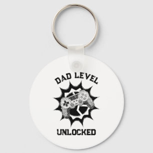 Dad Level Unlocked レトロゲーマー名言 キーホルダー