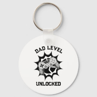 Dad Level Unlocked レトロゲーマー名言 キーホルダー