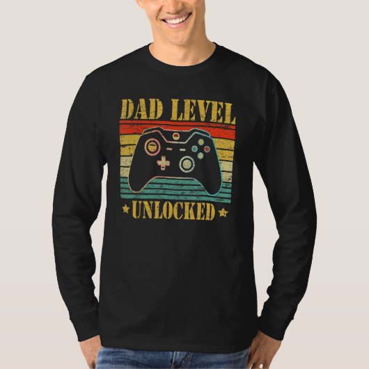 Dad Level Unlocked 2023 Gamer Pregnancy Soon To Be Tシャツ (正面)