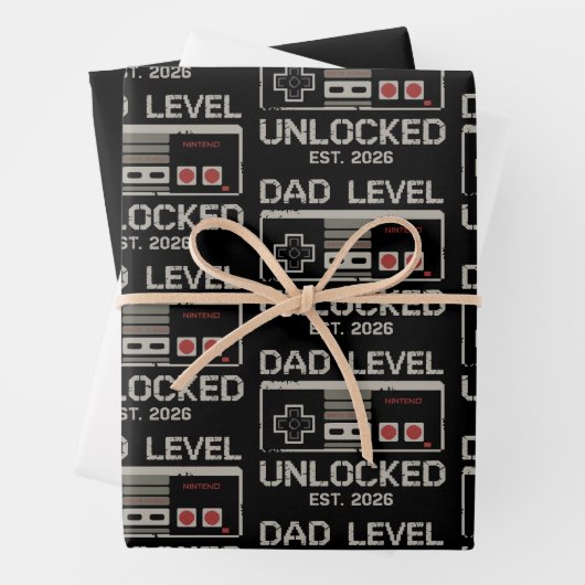 Dad Level Unlocked 2026 Soon to Be Gamer Daddy ラッピングペーパーシート (インサイチュ)