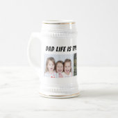 Dad Life is the Best Life 2枚の写真 父の日 ビールジョッキ (正面左)