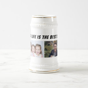 Dad Life is the Best Life 2枚の写真 父の日 ビールジョッキ