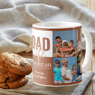 Dad Life is the Best Life 8枚の写真 バーントオレンジ コーヒーマグカップ