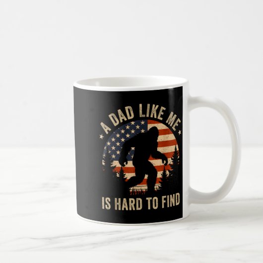 Dad Like Me Is Hard To Find Bigfoot Usa Flag Funny コーヒーマグカップ (右)