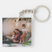 Dad Line Art Father Child Photo Design キーホルダー (裏面)