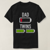 Dad low battery twins full battery  tシャツ (デザイン正面)