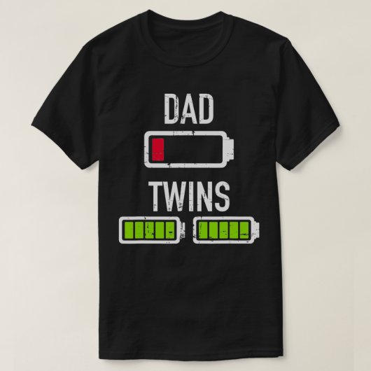 Dad low battery twins full battery  tシャツ (デザイン正面)