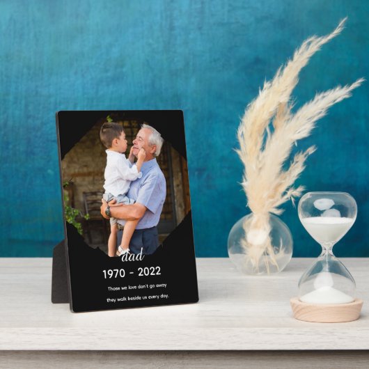 Dad Memorial Tabletop Plaque with Easel フォトプラーク (側面)