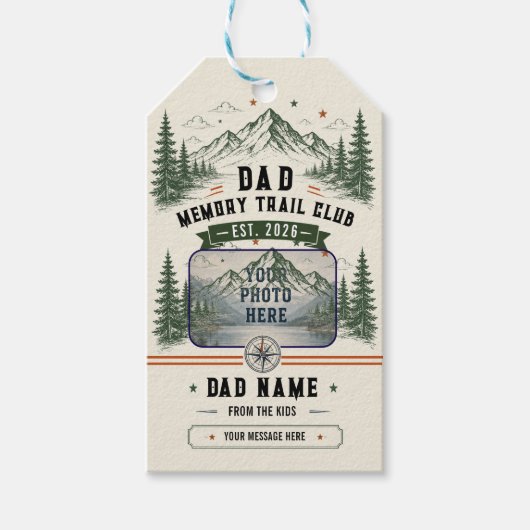Dad Memory Trail Club | 父の日フォト ギフトタグ (正面)