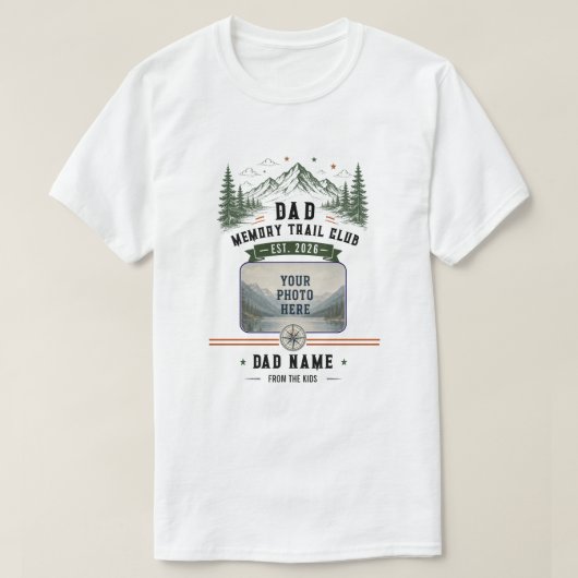 Dad Memory Trail Club | 父の日フォト Tシャツ (デザイン正面)