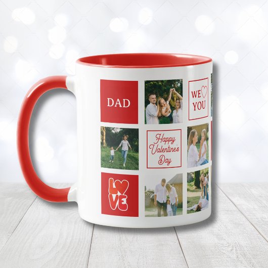 Dad Messages Custom Photo Collage Valentines Day マグカップ