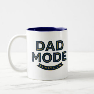 DAD MODE ALWAYS ON おもしろパパ コーヒーマグ ツートーンマグカップ