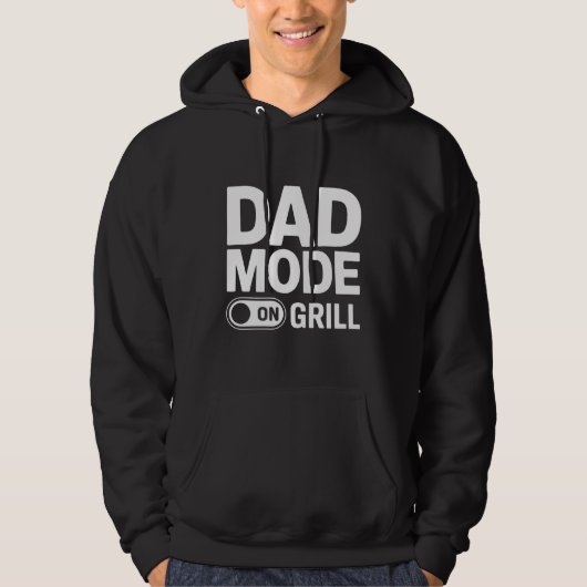 Dad Mode Grill On BBQ Dad Humor パーカ (正面)