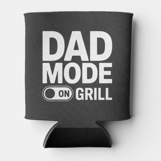 Dad Mode Grill On BBQ Humor 缶クーラー (正面)