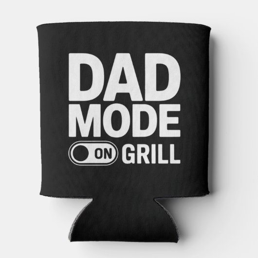 Dad Mode Grill On BBQ Humor 缶クーラー (裏面)