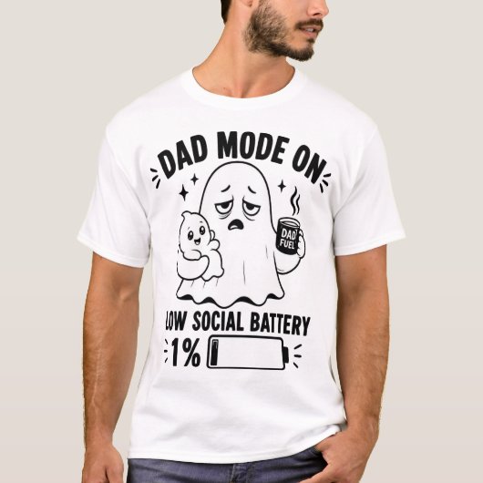 Dad Mode On ゴーストTシャツ Tシャツ (正面)