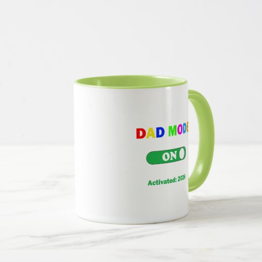 Dad Mode ON Activated 2026  Pregnancy Announcement マグカップ (正面右)