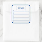 Dad Modern Blue Monogram 3" To Do List スクエアシール (バッグ)