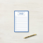 Dad Modern Blue Monogram 4" x 6" To Do List ポストイット (デスク上)