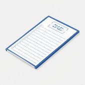 Dad Modern Blue Monogram 4" x 6" To Do List ポストイット (アングル)