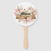 Dad & Mom Fairytale Book Flowers Rose Baby Shower ハンドファン (裏面)