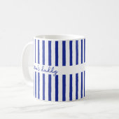 Dad Mug Custom Striped Kids Names Coffee Cup コーヒーマグカップ (正面左)
