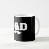 Dad Mustache Mug Black and White コーヒーマグカップ (正面右)
