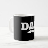 Dad Mustache Mug Black and White コーヒーマグカップ (正面左)