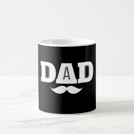 Dad Mustache Mug Black and White コーヒーマグカップ (中央)