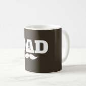 Dad  Mustache Mug Brown and White コーヒーマグカップ (正面右)
