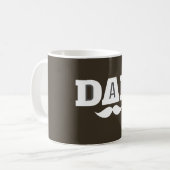 Dad  Mustache Mug Brown and White コーヒーマグカップ (正面左)