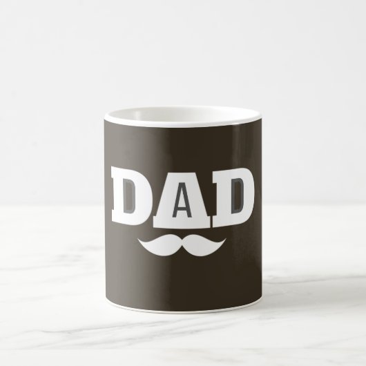 Dad  Mustache Mug Brown and White コーヒーマグカップ (中央)