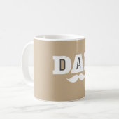 Dad Mustache Mug Light Brown and White コーヒーマグカップ (正面左)