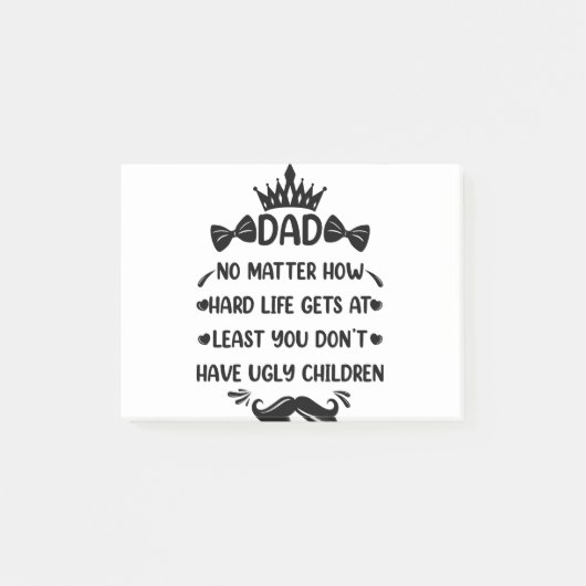 Dad No Matter How Funny Dad Quote Father Jokes ポストイット (正面)
